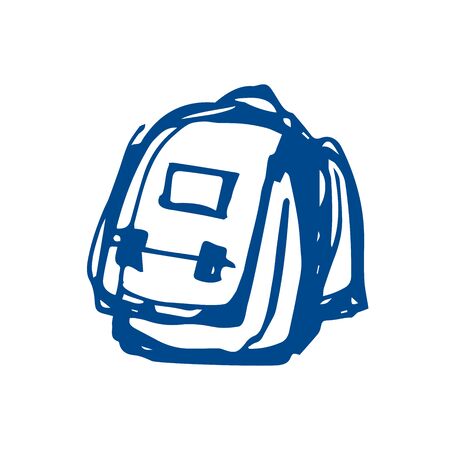 backpack - sketch on a white background. hiking bag - doodle drawing. tourism.のイラスト素材