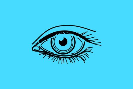 Eye - cosmetology - eyelash tattoo. eyelash extensions. beauty services. youth and beauty.のイラスト素材