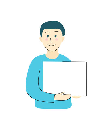delivery service man with box vector illustration isolated on white background.のイラスト素材