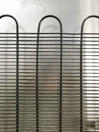 metal grill background. refrigeration equipment. theme backgrounds and textures.の写真素材
