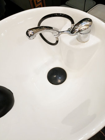 sink for washing hair in a beauty salon.の写真素材