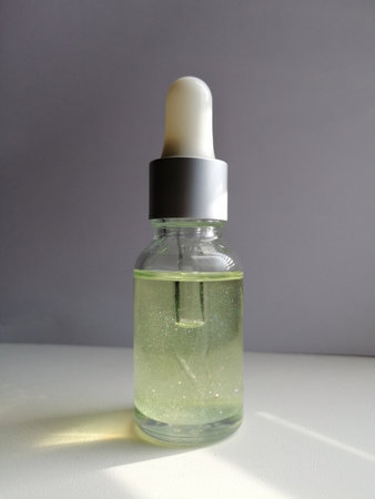 cosmetics for the face. bottle of oilの写真素材