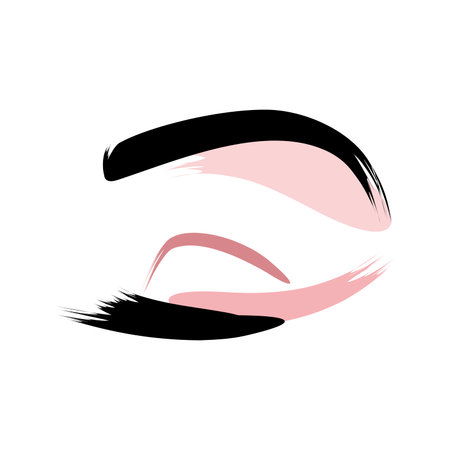 eyelashes and eyebrows. makeup - vector illustration on white backgroundのイラスト素材