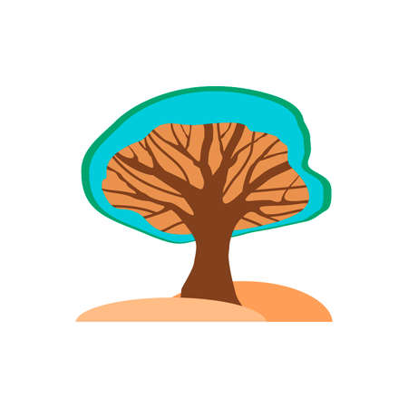 dragon tree on a white background. rice treeのイラスト素材