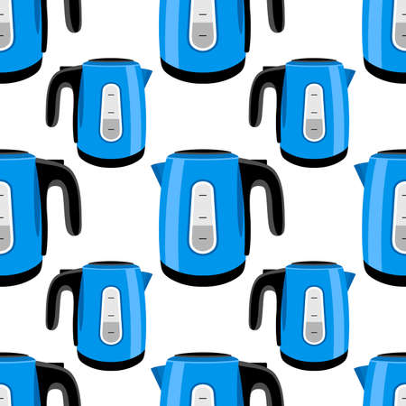 electric kettle seamless vector pattern for print.のイラスト素材