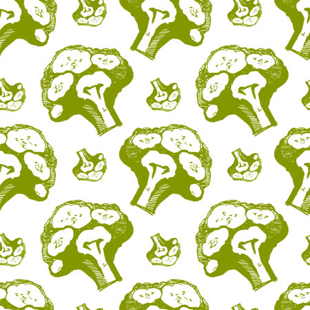 broccoli seamless colored pattern for textile or background.のイラスト素材