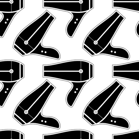 hairdryer seamless vector background for beauty salon or barbershop.のイラスト素材