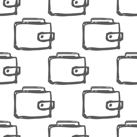 wallet seamless pattern vector shopping business currencyのイラスト素材