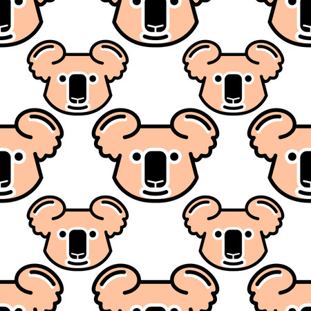 koala animal seamless color pattern cartoon fauna logoのイラスト素材