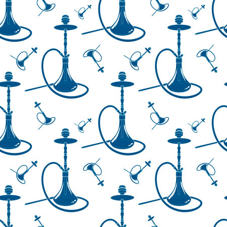 hookah smoke relax seamless pattern colored for barのイラスト素材