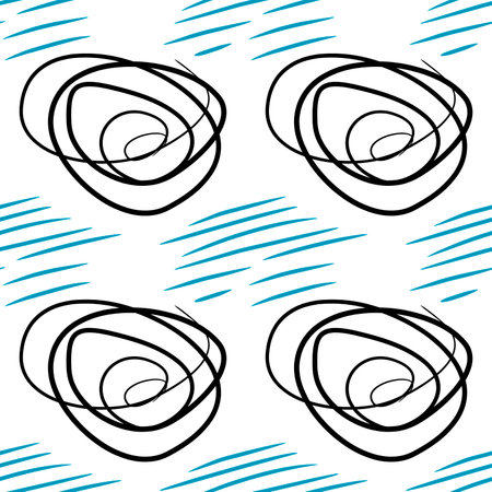 circles strokes doodle seamless colored background vectorのイラスト素材