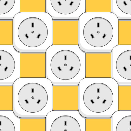 electrical outlet seamless colored background for interior in pop art styleのイラスト素材