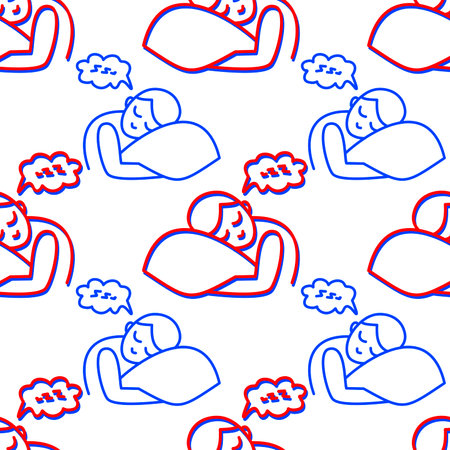 man sleeping seamless colored background vector sound sleepのイラスト素材