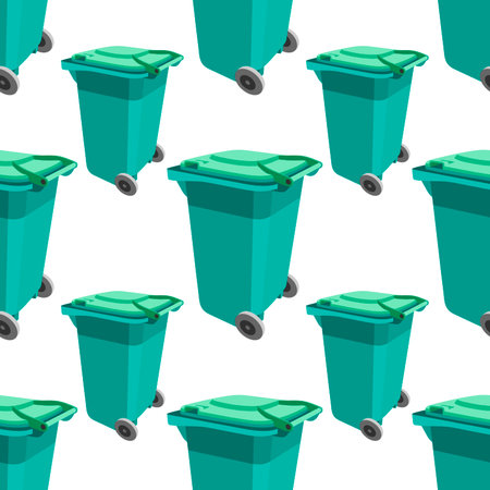trash can seamless pattern colored vector ecologyのイラスト素材