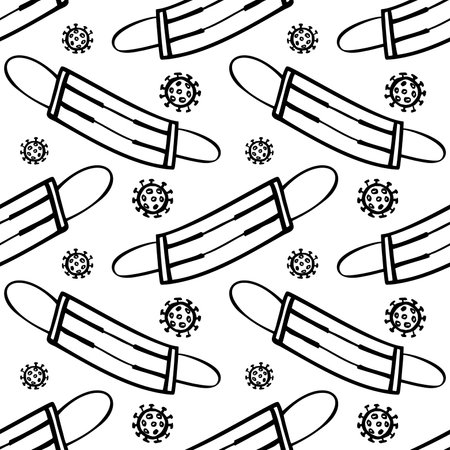 medical mask protective seamless pattern vector pandemicのイラスト素材