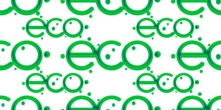 ecology lettering logo seamless pattern vector for designのイラスト素材