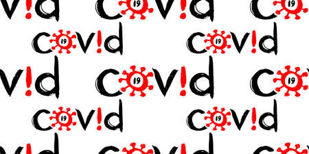 Covid pandemic logo seamless vector background coloredのイラスト素材