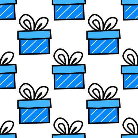 christmas present. Christmas tree decoration - seamless vector color background. New Year and winter holidayのイラスト素材