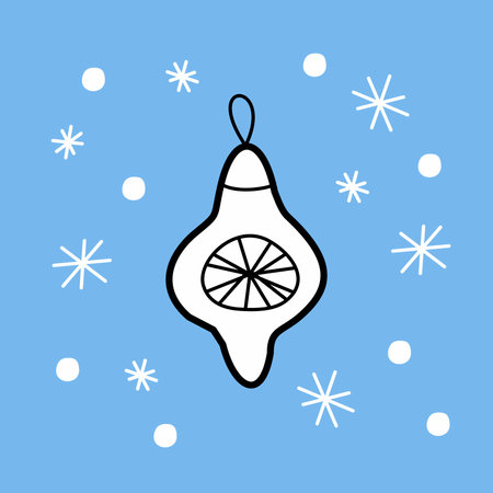 toy, christmas, new year, decoration, winter, holiday, snowflakes, celebrate, decorate, dress up, treeのイラスト素材