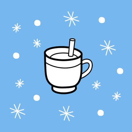 Glace Christmas card vector color. hot winter drinkのイラスト素材