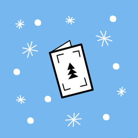 Christmas card color vector illustration for the holidayのイラスト素材