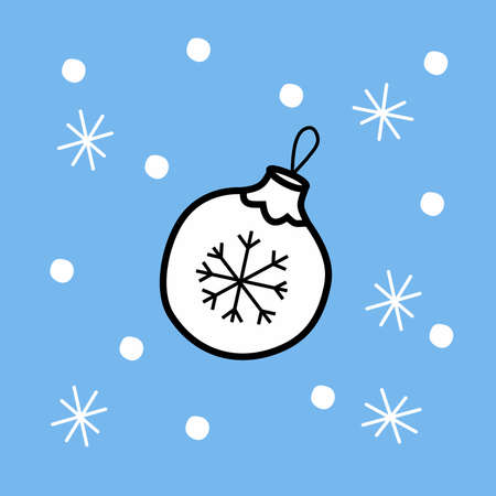 Christmas tree toy - color vector illustration in flat style. New Yearのイラスト素材