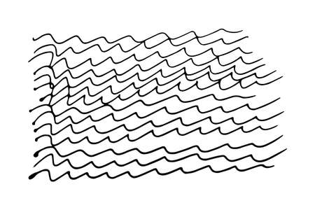 waves doodle doodle style. wavy lines drawn by hand carelessly - vector illustration on a white backgroundのイラスト素材