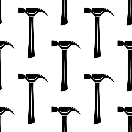 hammer hand tool for pulling out nails. repair - seamless vector backgroundのイラスト素材