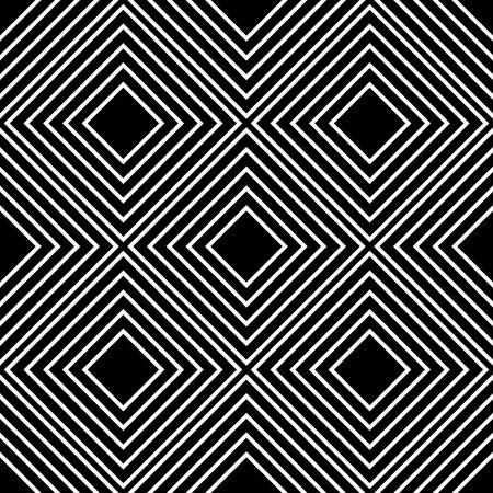rhombus - seamless vector background. diamond shape - black and white illustration. geometric ornament for printing on fabricのイラスト素材