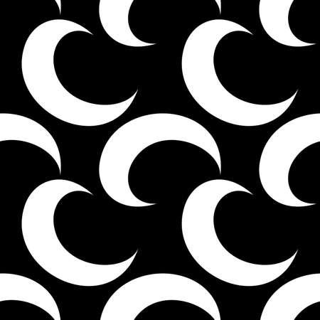 waves wind seamless vector background. rounded elements ornament black and whiteのイラスト素材