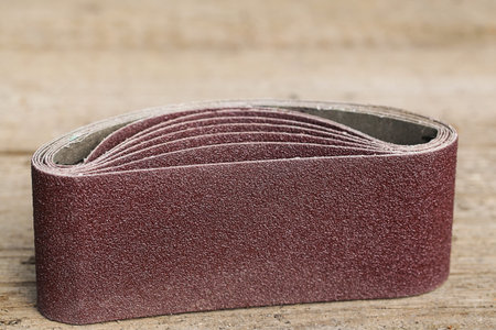 Sanding belt Sanding mesh Sanding paper Belt mesh with gritの写真素材