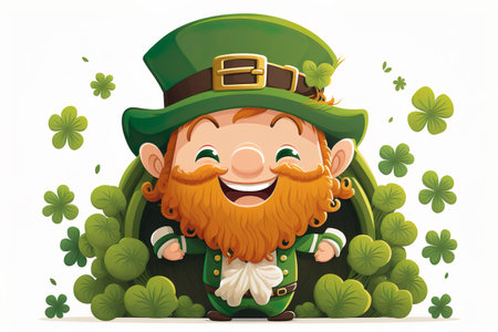 St. Patrick's Day. Cartoon Leprechauns illustration for cards, decor, shirt design, invitation to the pub.の素材