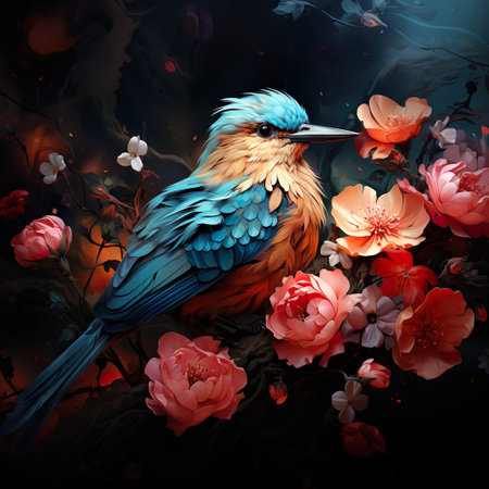 Modern Art Tropical Bird. luxury art. Generative AIの素材