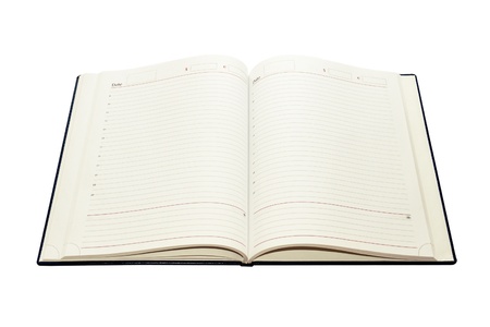 Open notebook isolated on a white backgroundの写真素材
