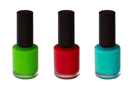 Bright Nail Polish isolated on a white backgroundの写真素材