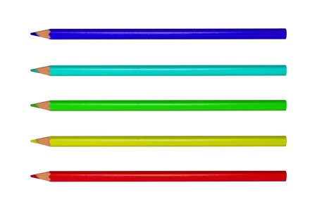 Colored Pencils for business and art isolated on a white backgroundの写真素材