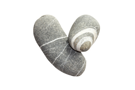 The heart shape by Stones isolated on a whiteの写真素材