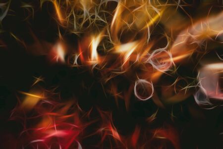 Abstract multicolored fractal composition. Magic explosion star with particlesの写真素材