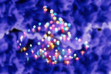 Abstract multicolored fractal composition. Magic explosion star with particlesの写真素材