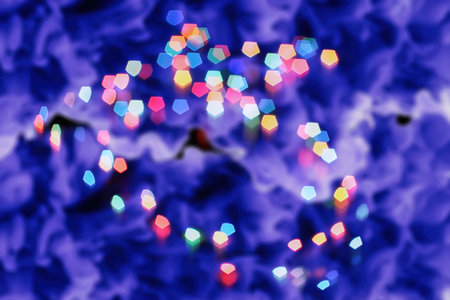 Abstract multicolored fractal composition. Magic explosion star with particles