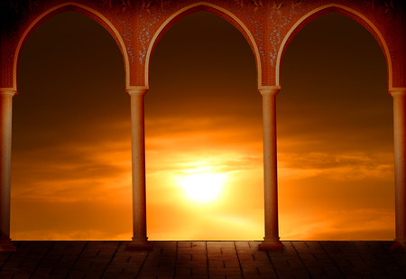 Ramadan Kareem background with mosque arch.の写真素材