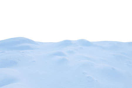 A large beautiful snowdrift isolated on whiteの写真素材