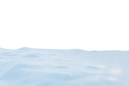 A large beautiful snowdrift isolated on white background.Winter snow background. A big snow driftの写真素材
