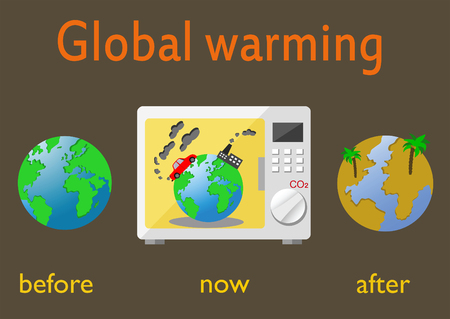 Global warming and climate change on Earth. Infographics vector illustrationのイラスト素材