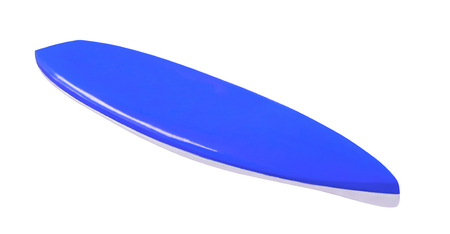 Top view of surf board isolated on white backgroundの写真素材