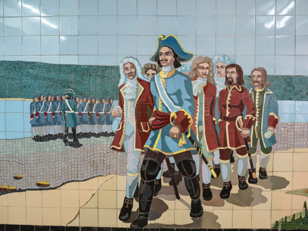 Rostov-on-Don, Russia - May 8, 2021: Peter the First mosaic in pedestrian underpassのeditorial素材