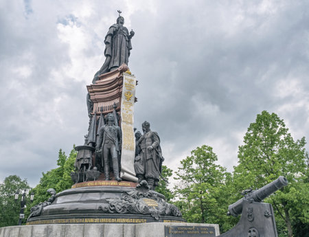 Krasnodar, Russia - May 23, 2021: Famous monument to Catherine the Great in Krasnodarのeditorial素材
