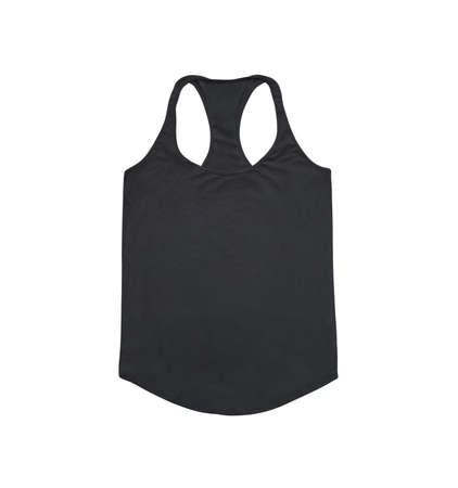 Sport black tank top isolated on white backgroundの写真素材