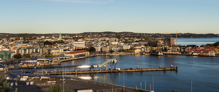 Kristiansand seen from a distance. Norway, panoramaの写真素材