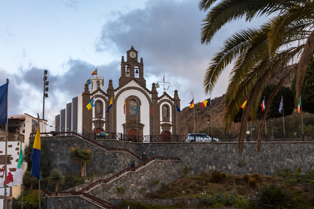 Church at Santa Lucia, Gran Canaria, at the day of the Fiesta for the patron saint, Santa Luciaの写真素材